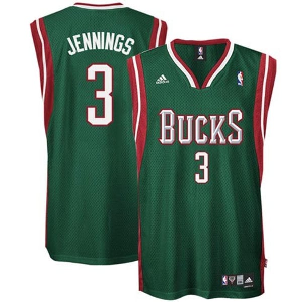 adidas Milwaukee Bucks #3 Brandon Jennings Youth Green Swingman Jersey