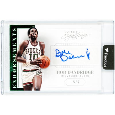 Bob Dandridge Milwaukee Bucks Autographed 2013-14 Panini Signatures Green Endorsements #53 #5/5 Card