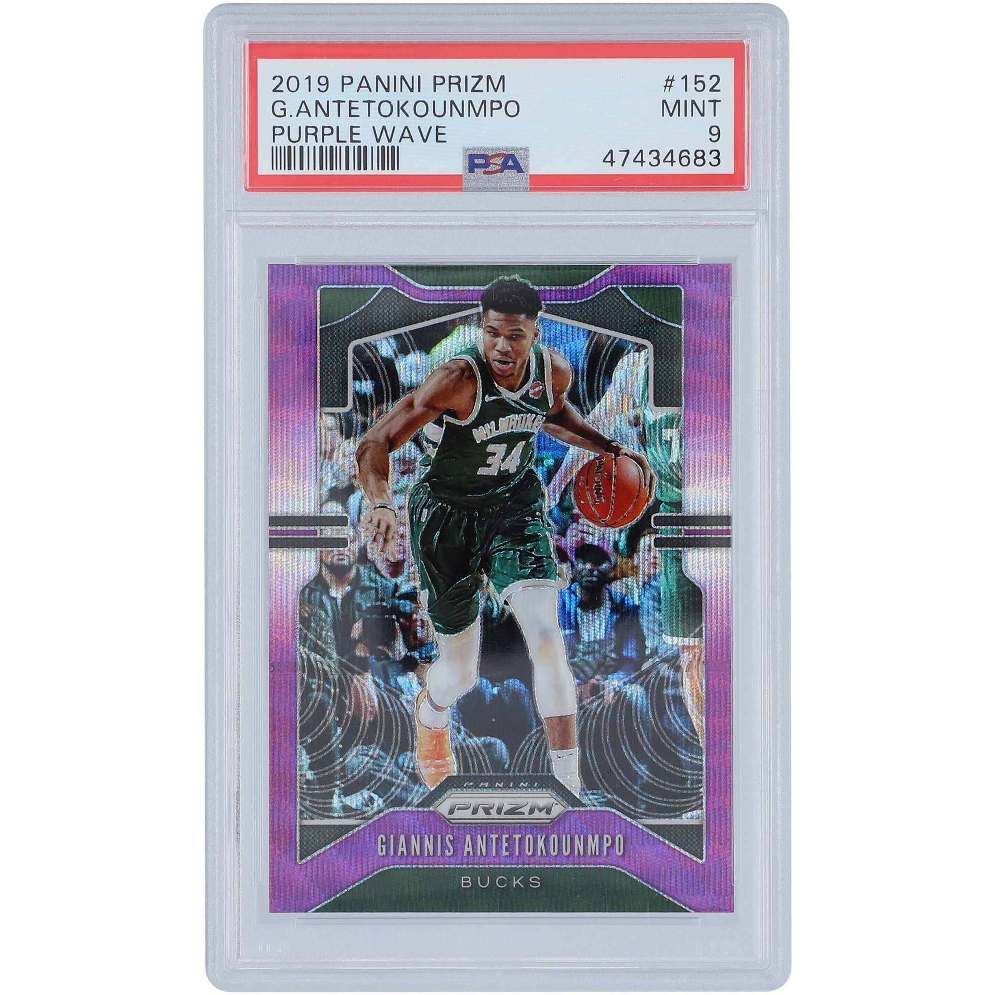 Milwaukee Bucks Giannis Antetokounmpo 2019 Panini Prizm Purple