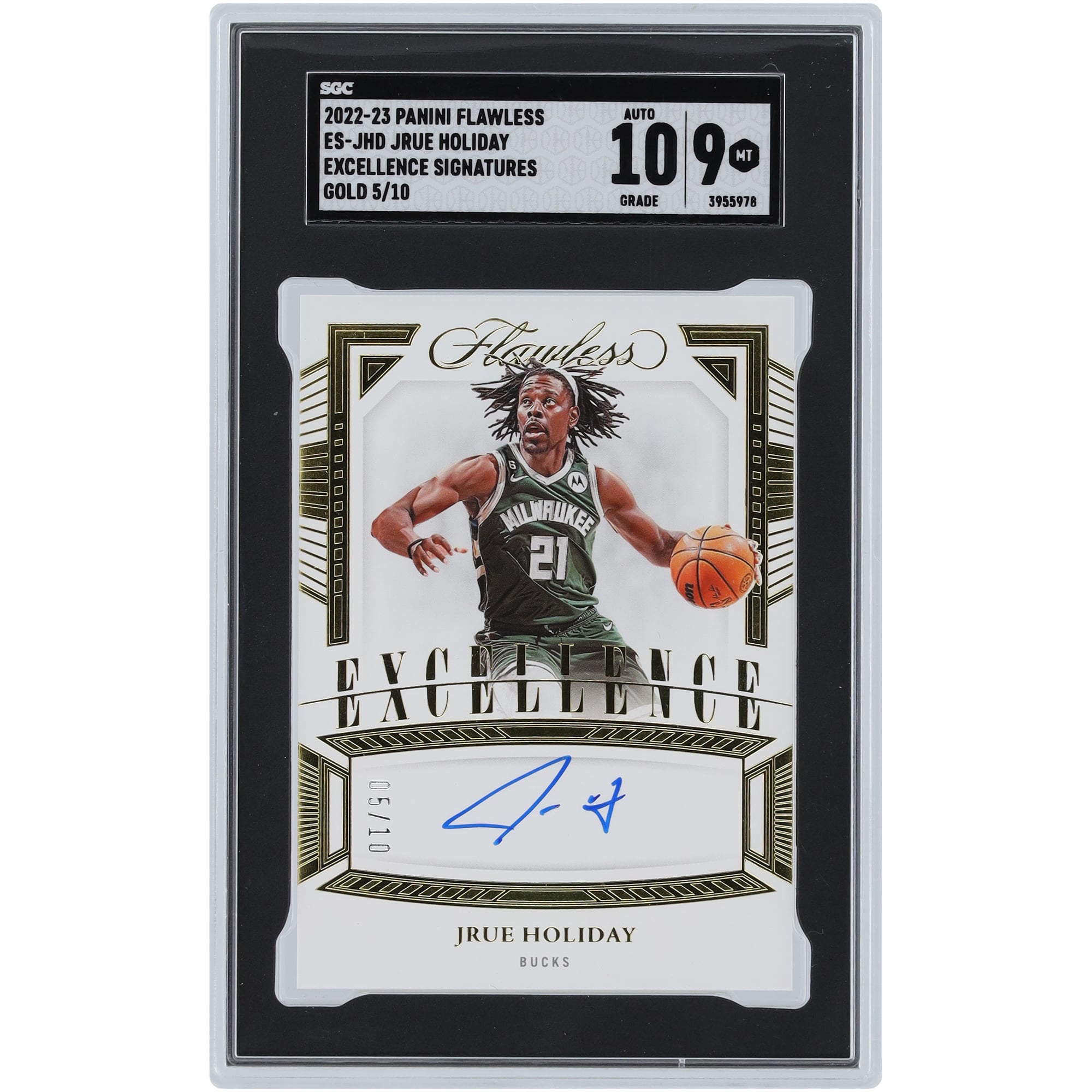 Jrue Holiday Milwaukee Bucks Autographed 2022-23 Panini Flawless 