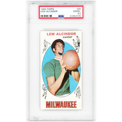 Lew Alcindor Milwaukee Bucks 1969-70 Topps #25 PSA Authenticated 2.5 Rookie Card