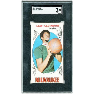 Lew Alcindor Milwaukee Bucks 1969-70 Topps #25 SGC Authenticated 3 Rookie Card
