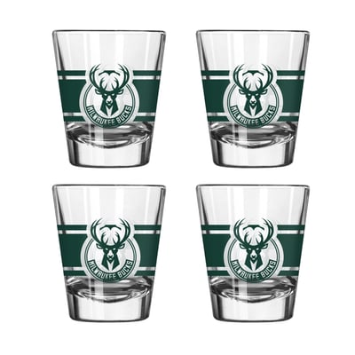 Milwaukee Bucks Logo Brands Four-Piece Stripe Shot Glass Set
