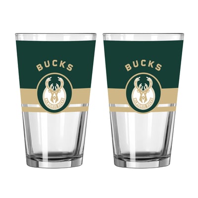 Milwaukee Bucks Logo Brands Two-Piece 16oz. Horizon Pint Glass Set