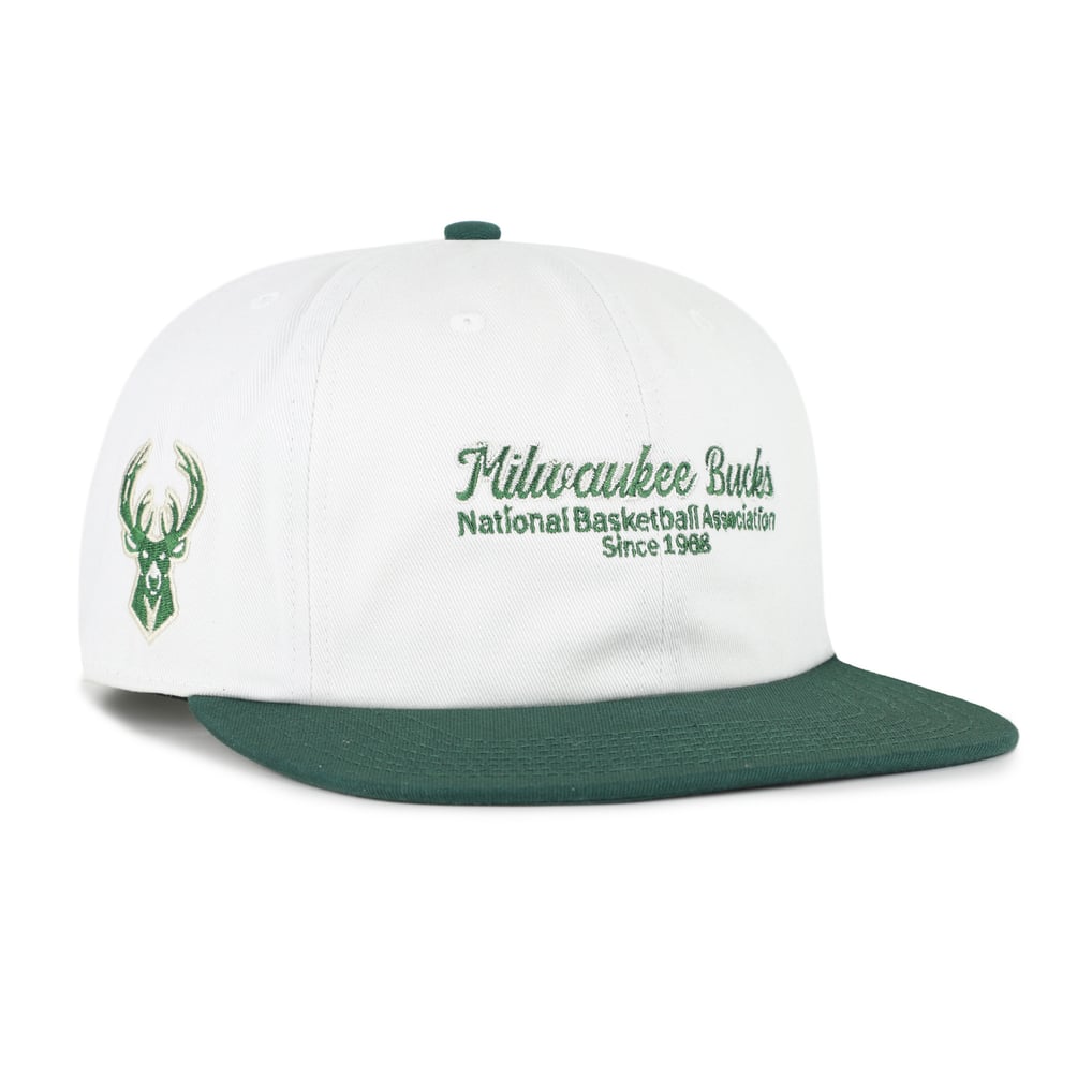 Milwaukee Bucks '47 Script Stack Captain Snapback Hat - Cream