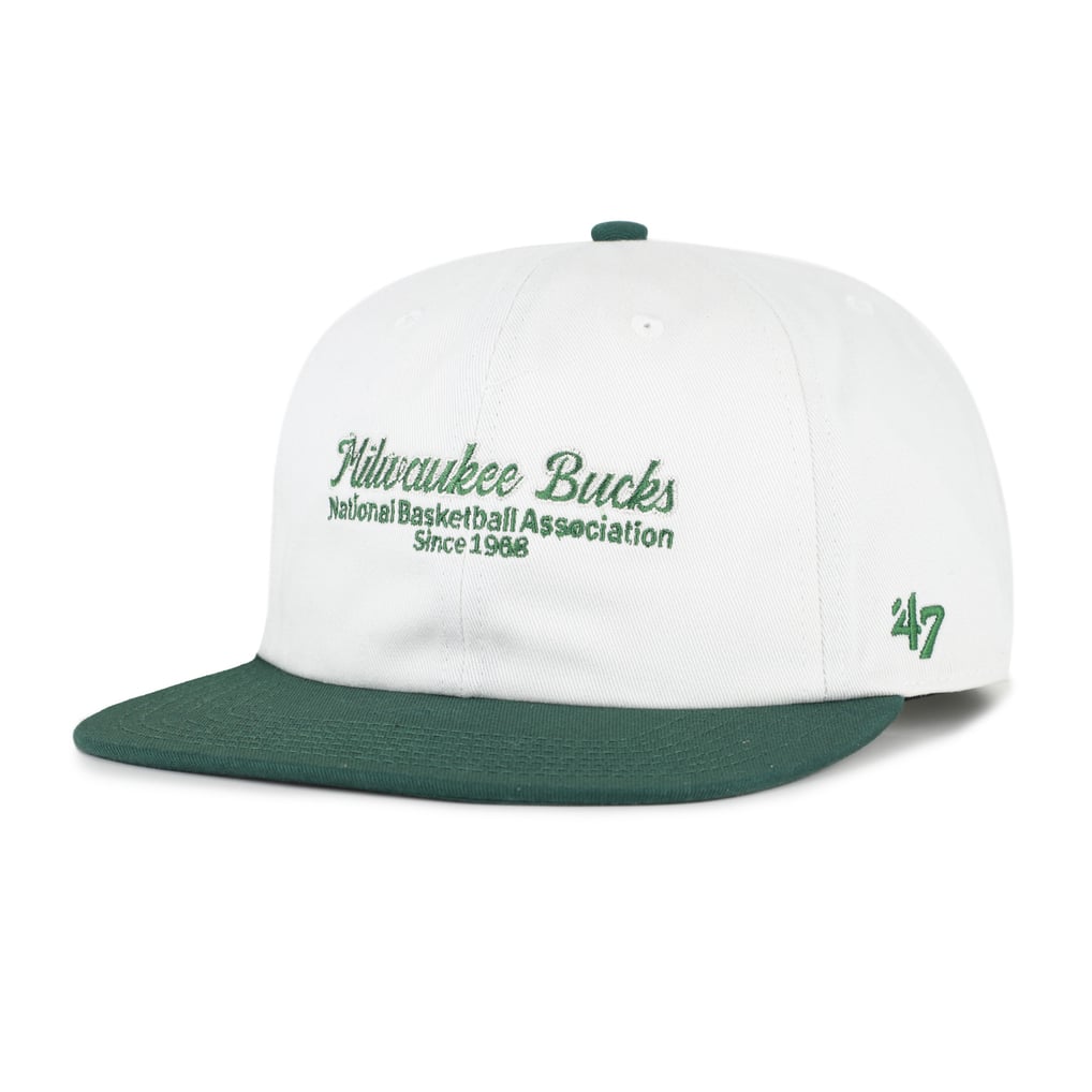 Milwaukee Bucks '47 Script Stack Captain Snapback Hat - Cream