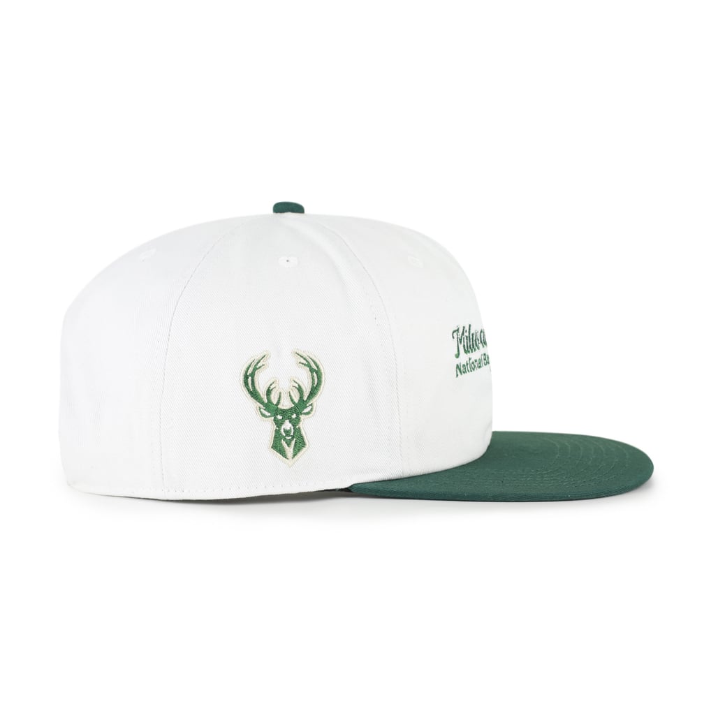 Milwaukee Bucks '47 Script Stack Captain Snapback Hat - Cream