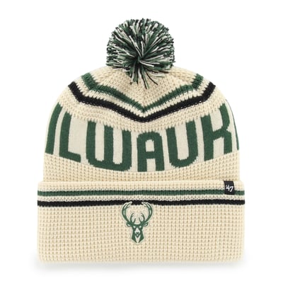 Milwaukee Bucks '47 Quattrle Cuffed Knit Hat with Pom - Natural