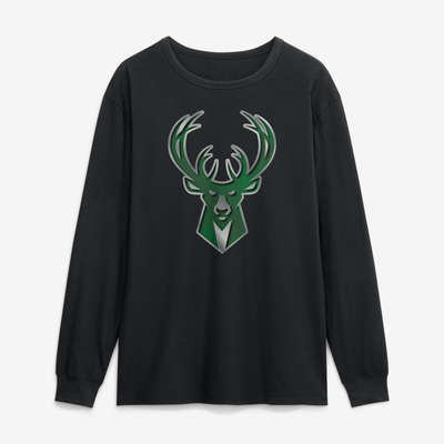 Milwaukee Bucks  Forged Mascot Long Sleeve T-Shirt - Black