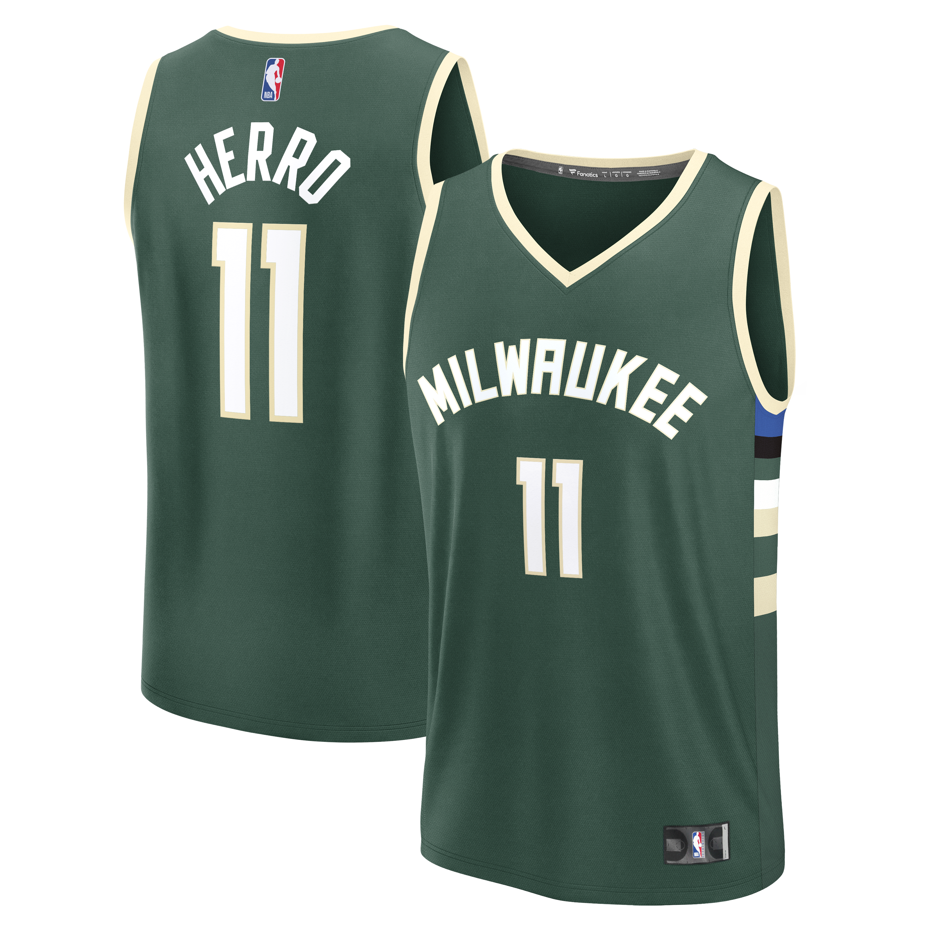 Tyler Herro Milwaukee Bucks Fast Break Replica Jersey Icon Edition Hunter Green