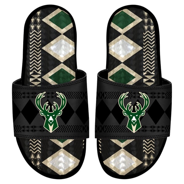 New Milwaukee Bucks Slides NBA Basketball Slide Sandals Shoes Vintage Y2K Milwaukee Bucks NBA Custom Slide Sandals - ISlide main image 3