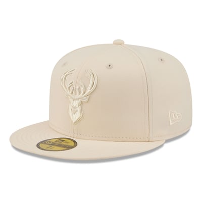Milwaukee Bucks New Era Color Pack 59FIFTY Fitted Hat - Cream