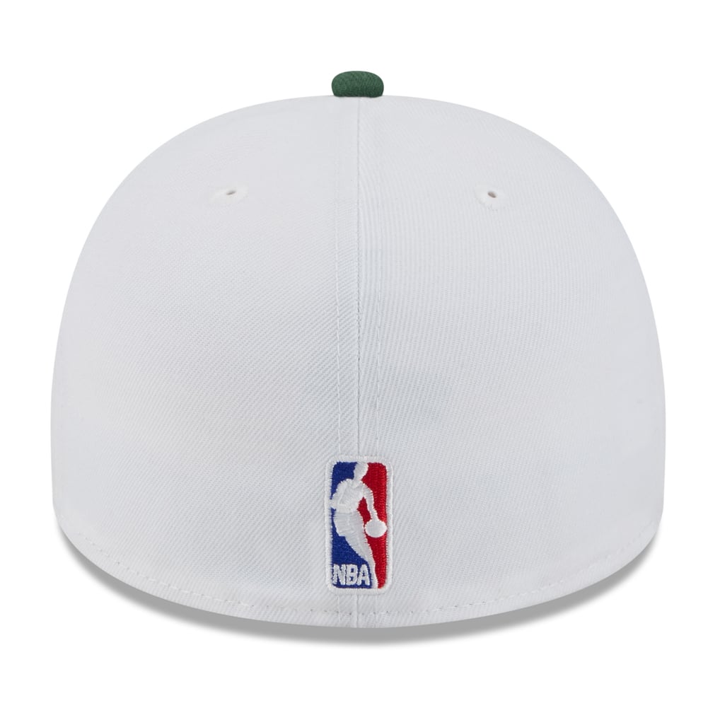 Milwaukee Bucks New Era 2025 NBA Draft A-Frame 59FIFTY Fitted Hat - White/Hunter Green