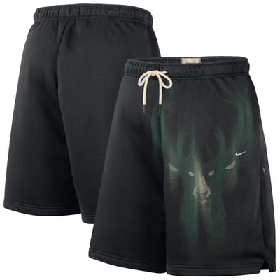 Milwaukee Bucks Nike 2026 Standard Issue Practice Icon Fleece Shorts - Black