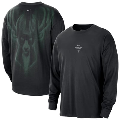 Milwaukee Bucks Nike 2026 Standard Issue Pre-Game Performance Long Sleeve T-Shirt - Black