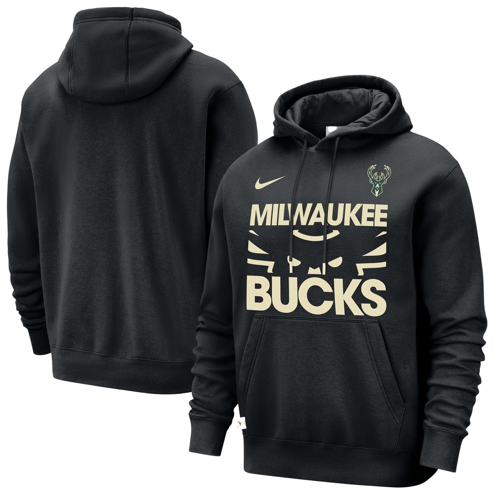 Milwaukee Bucks Nike Courtside Club Pullover Hoodie - Black