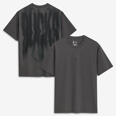 Milwaukee Bucks Nike 2026/27 Standard Issue Pre-Game Max 90 T-Shirt - Charcoal