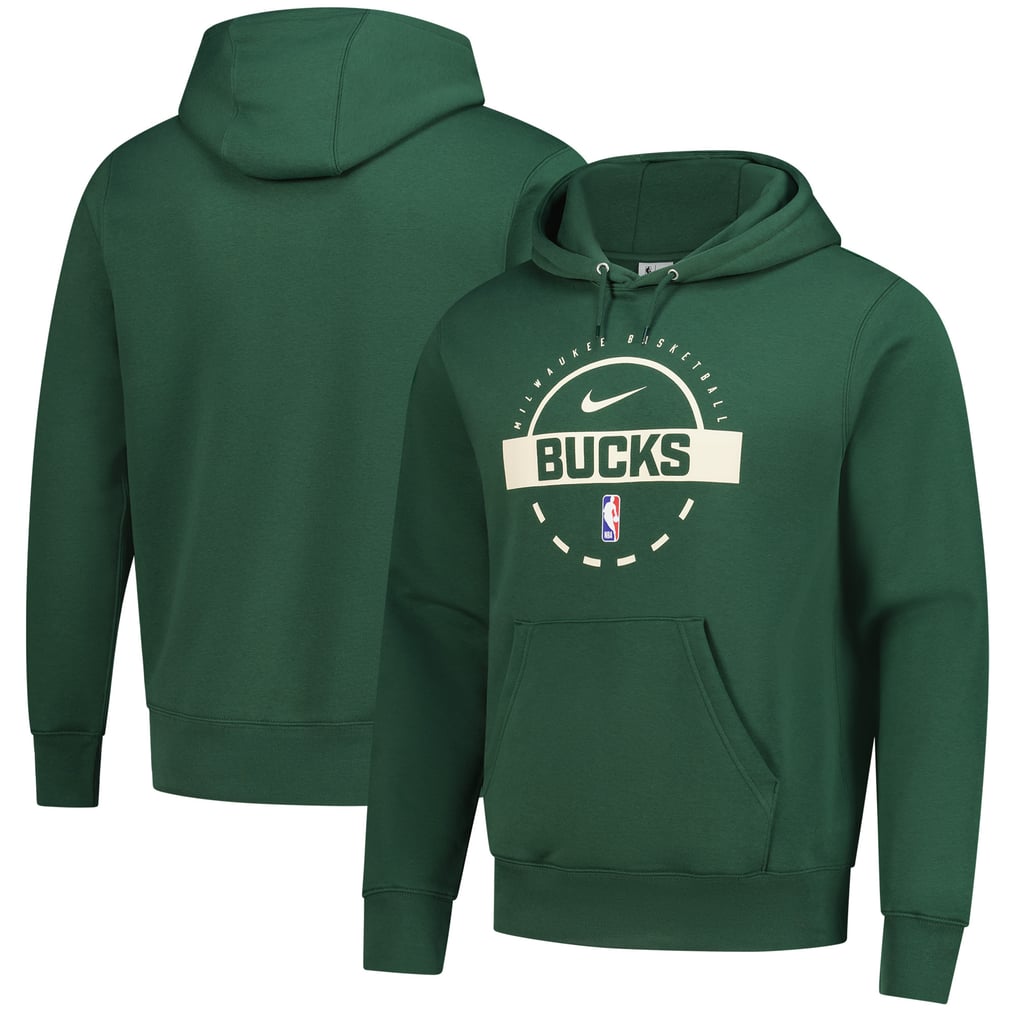 Milwaukee Bucks Nike 2025/26 Authentic Practice Club Pullover Hoodie - Hunter Green
