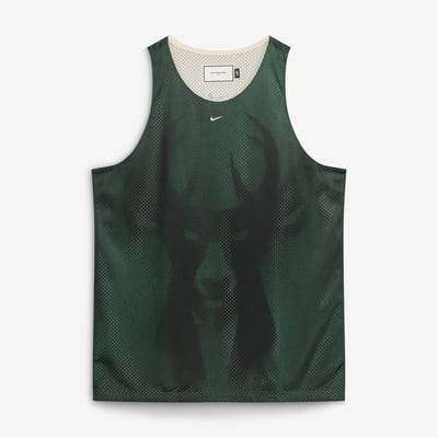 Milwaukee Bucks Nike 2026 Standard Issue Practice Icon Mesh Reversible Jersey - Hunter Green/Cream