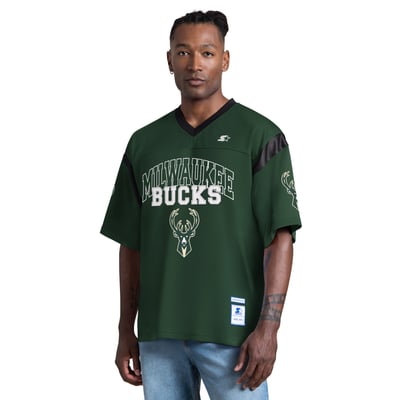 Milwaukee Bucks Starter Game Day V-Neck T-Shirt - Hunter Green