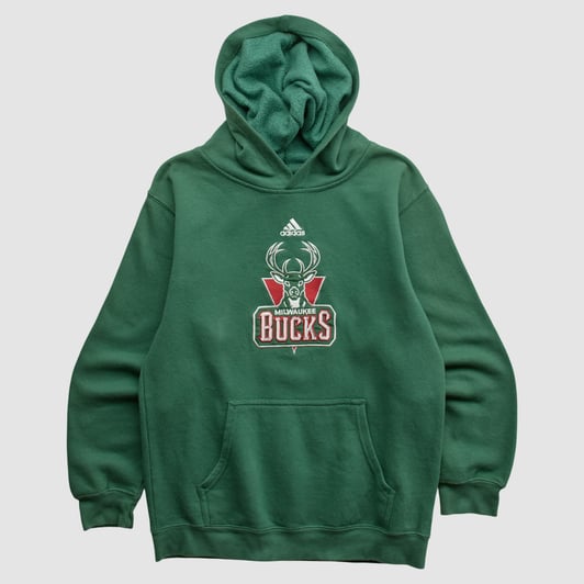 Milwaukee Bucks Adidas 2010s Hooded Pullover Sweatshirt - Green - S by Fanatics Real Vintage