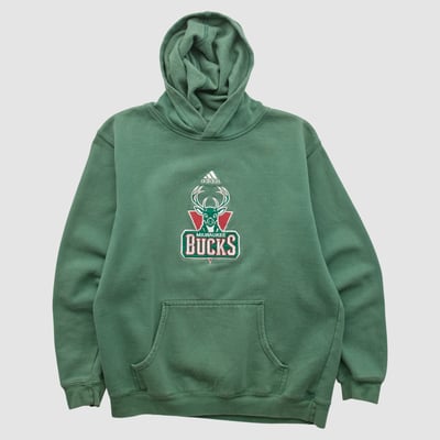 Milwaukee Bucks Adidas 2010s Hooded Pullover Sweatshirt - Green - Yth XL by Fanatics Real Vintage
