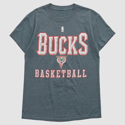 Milwaukee Bucks NBA 2010s T-shirt - Dark Heather Gray - XS by Fanatics Real Vintage