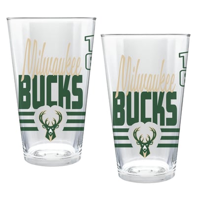Milwaukee Bucks Two-Piece 16oz. Heritage Pint Glass Set
