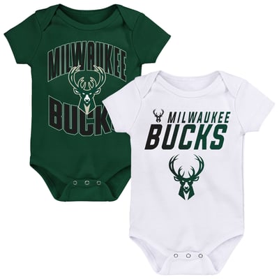  Milwaukee Bucks Outerstuff Newborn Snuggle Blitz Two-Piece Bodysuit Set - Hunter Green