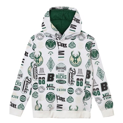 Milwaukee Bucks Outerstuff Preschool 3-and-D Allover Hoodie - White