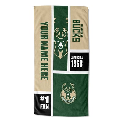 Milwaukee Bucks The Northwest Group 30'' x 60'' Colorblock Personalized Beach Towel