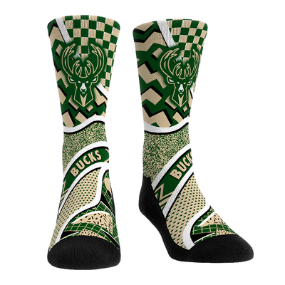  Milwaukee Bucks Rock Em Unisex Ball Pattern Crew Socks - Green
