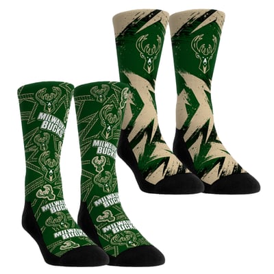  Milwaukee Bucks Rock Em Unisex Game Day 2-Pack Crew Socks - Green