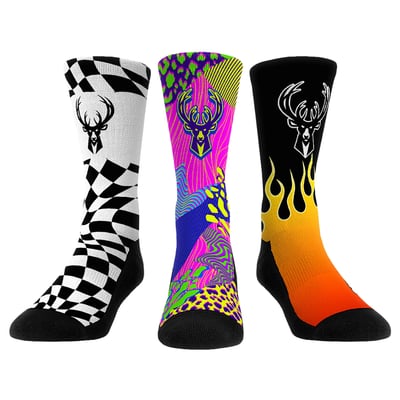  Milwaukee Bucks Rock Em Unisex Team Vibes Three-Pack Crew Socks Set - Green