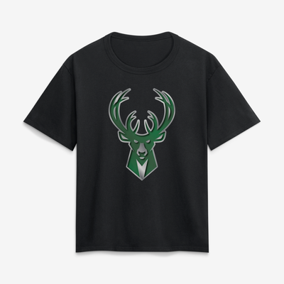 Milwaukee Bucks Women's Forged Mascot T-Shirt - Black