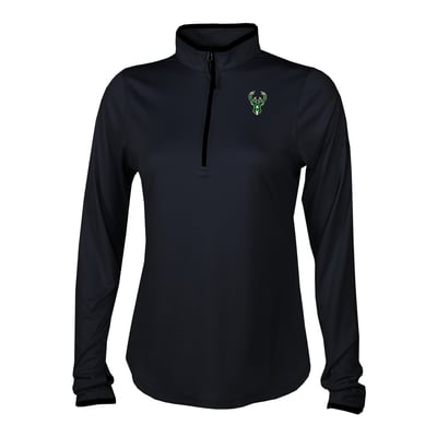 Milwaukee Bucks Columbia Women's Fairway Breeze Quarter-Zip Pullover - Black