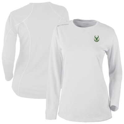  Milwaukee Bucks Columbia Women's Omni-Wick Shotgun Long Sleeve Top - White