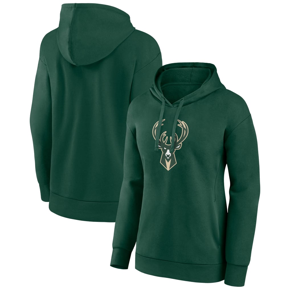 Milwaukee Bucks Women's Team Primary Logo Pullover Hoodie - Hunter Green