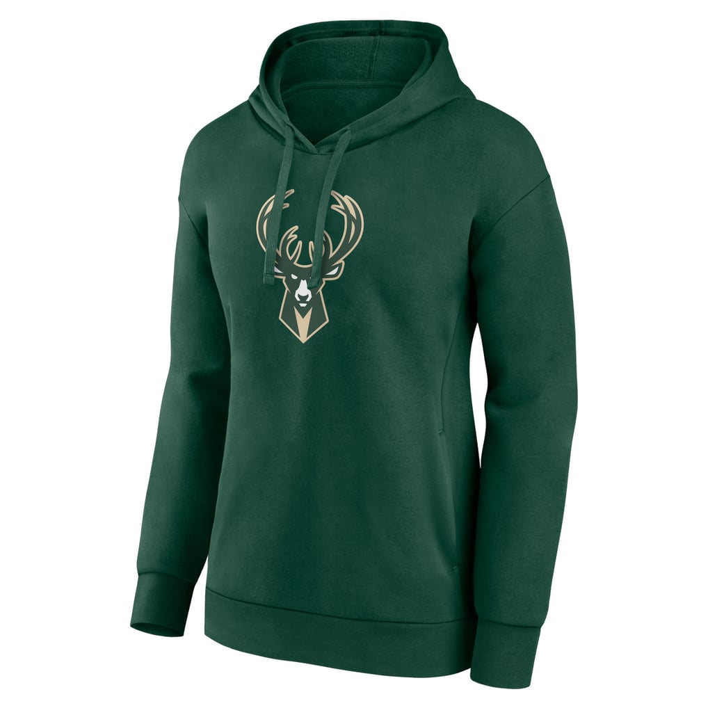 Milwaukee Bucks Women's Team Primary Logo Pullover Hoodie - Hunter Green