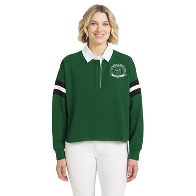  Milwaukee Bucks WEAR by Erin Andrews Women's Rugby Polo - Hunter Green