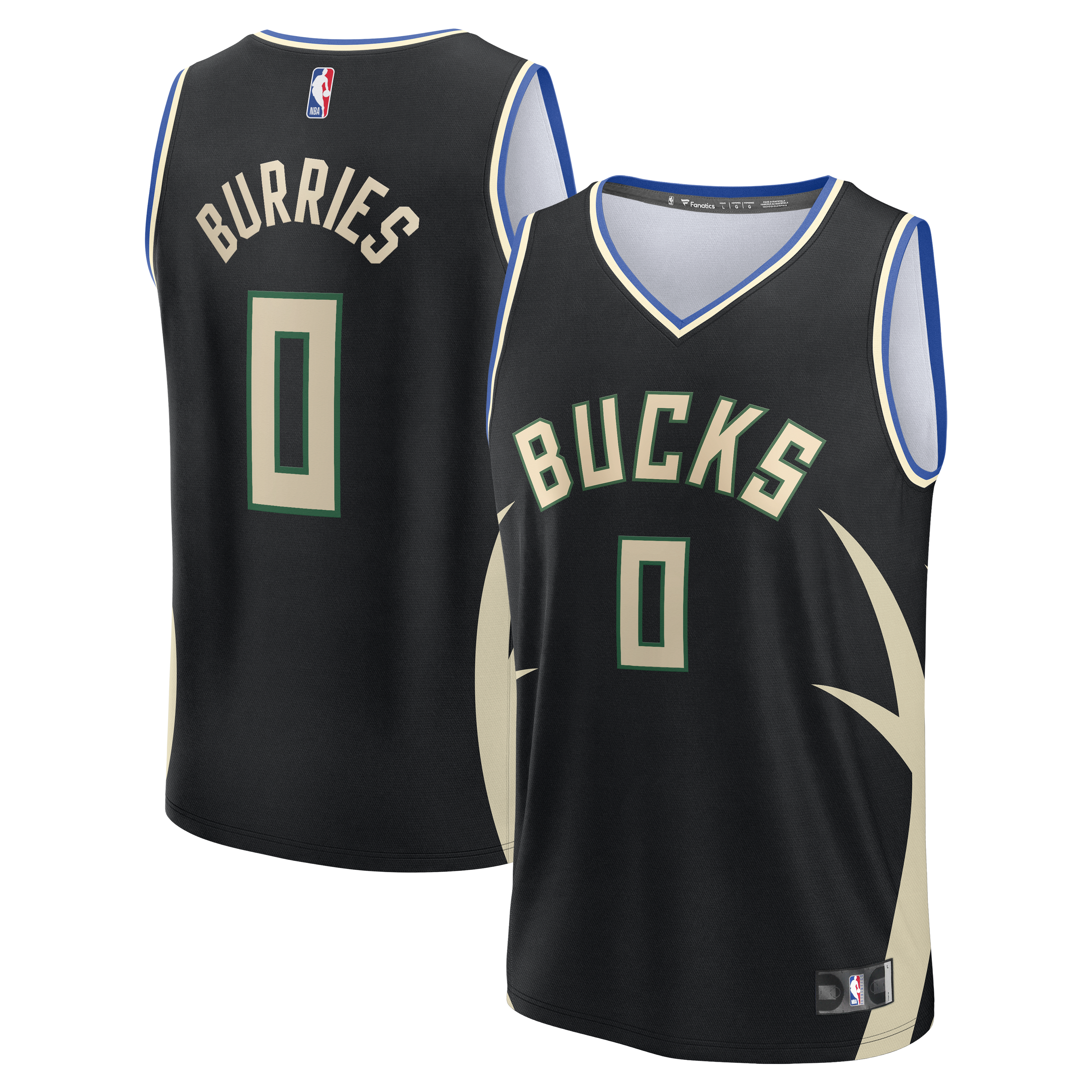 Brayden Burries Milwaukee Bucks Youth Fast Break Replica Jersey Black Statement Edition