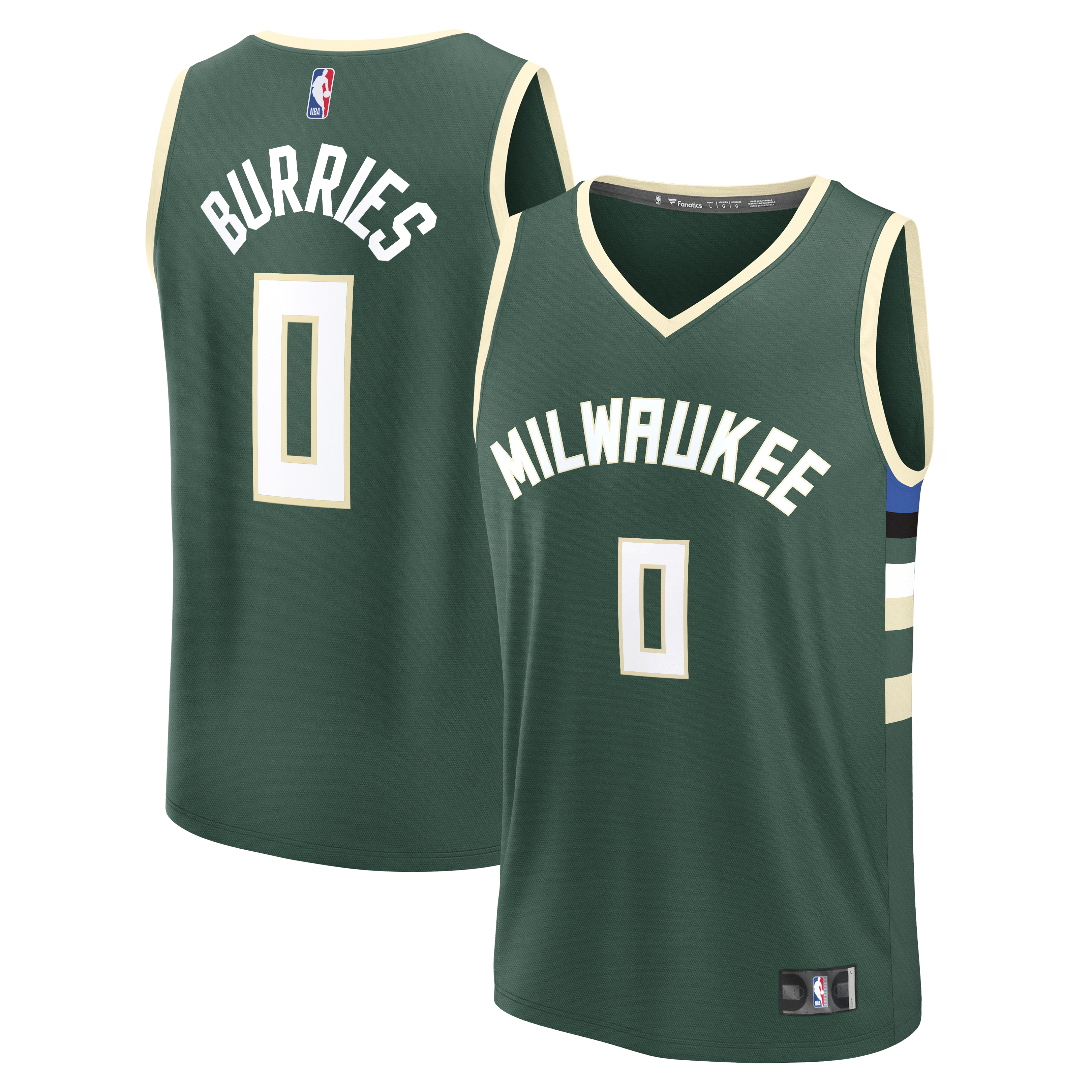Brayden Burries Milwaukee Bucks Youth Fast Break Replica Jersey Hunter Green Icon Edition