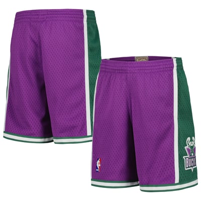 Milwaukee Bucks Mitchell & Ness Youth Hardwood Classics Swingman Shorts - Purple
