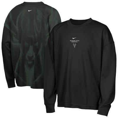  Milwaukee Bucks Nike Youth 2026 Standard Issue Pre-Game Performance Long Sleeve T-Shirt - Black