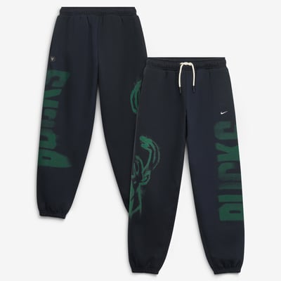  Milwaukee Bucks Nike Youth 2026/27 Standard Issue Authentic Wordmark Fleece Pants - Black