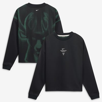  Milwaukee Bucks Nike Youth 2026/27 Standard Issue Pre-Game Performance Long Sleeve T-Shirt - Black