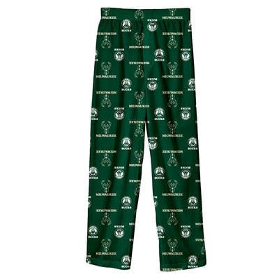 Milwaukee Bucks Outerstuff Youth Printed Pajama Pants - Hunter Green