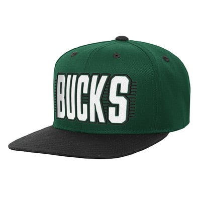 Milwaukee Bucks Outerstuff Youth Snapback Hat - Hunter/Black