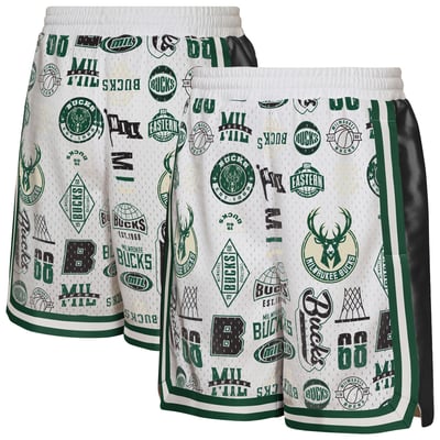 Milwaukee Bucks Outerstuff Youth Ball Hog Dazzle Basketball Short - White
