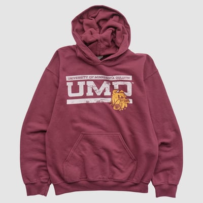 Minnesota Duluth Bulldogs Gildan 2010s Hooded Pullover Sweatshirt - Maroon - XS by Fanatics Real Vintage